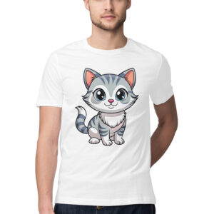 cartoon cat round neck tshirt v2