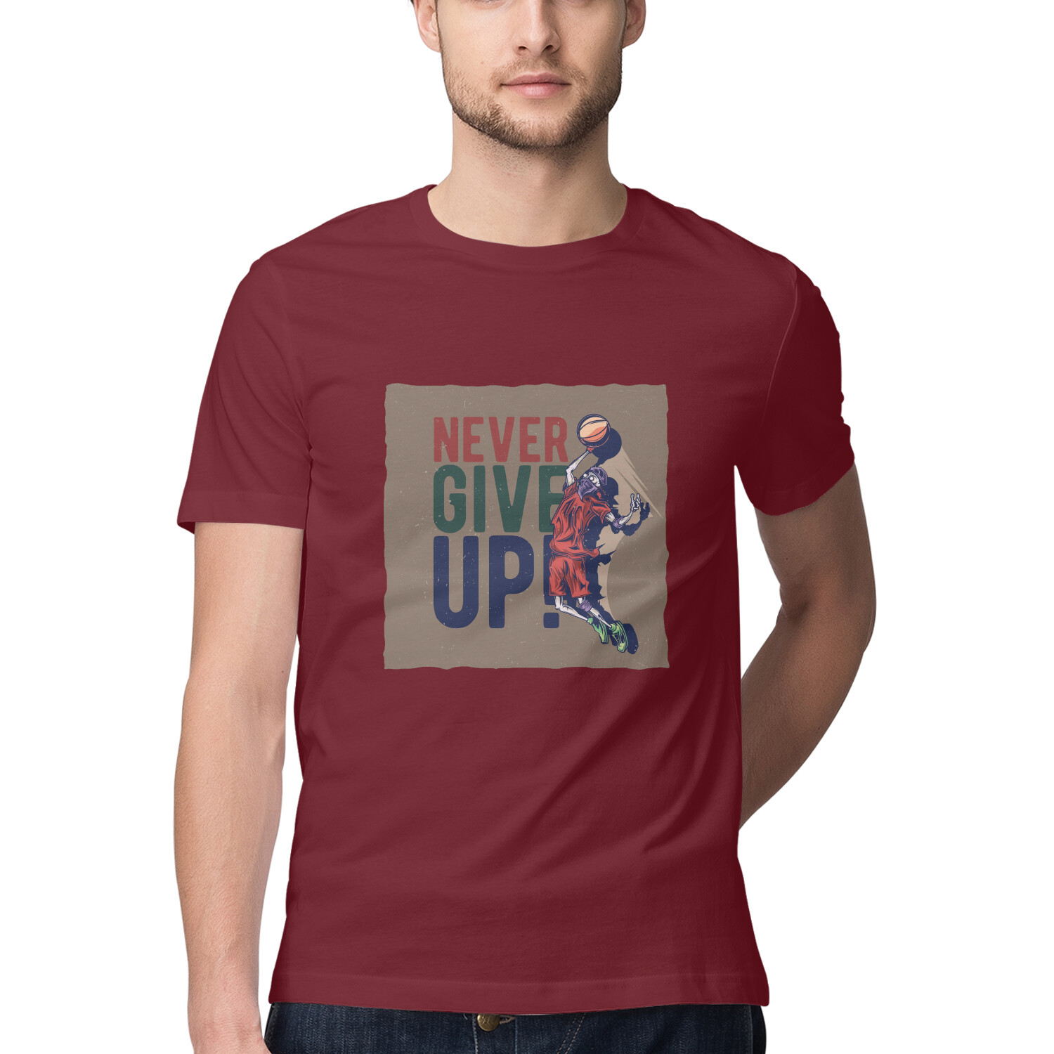 front-68dcfd7c67ac2-Maroon_S_Men_Round.jpg quote printed t shirt half sleeve