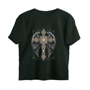 eternal cross printed oversized t shirt