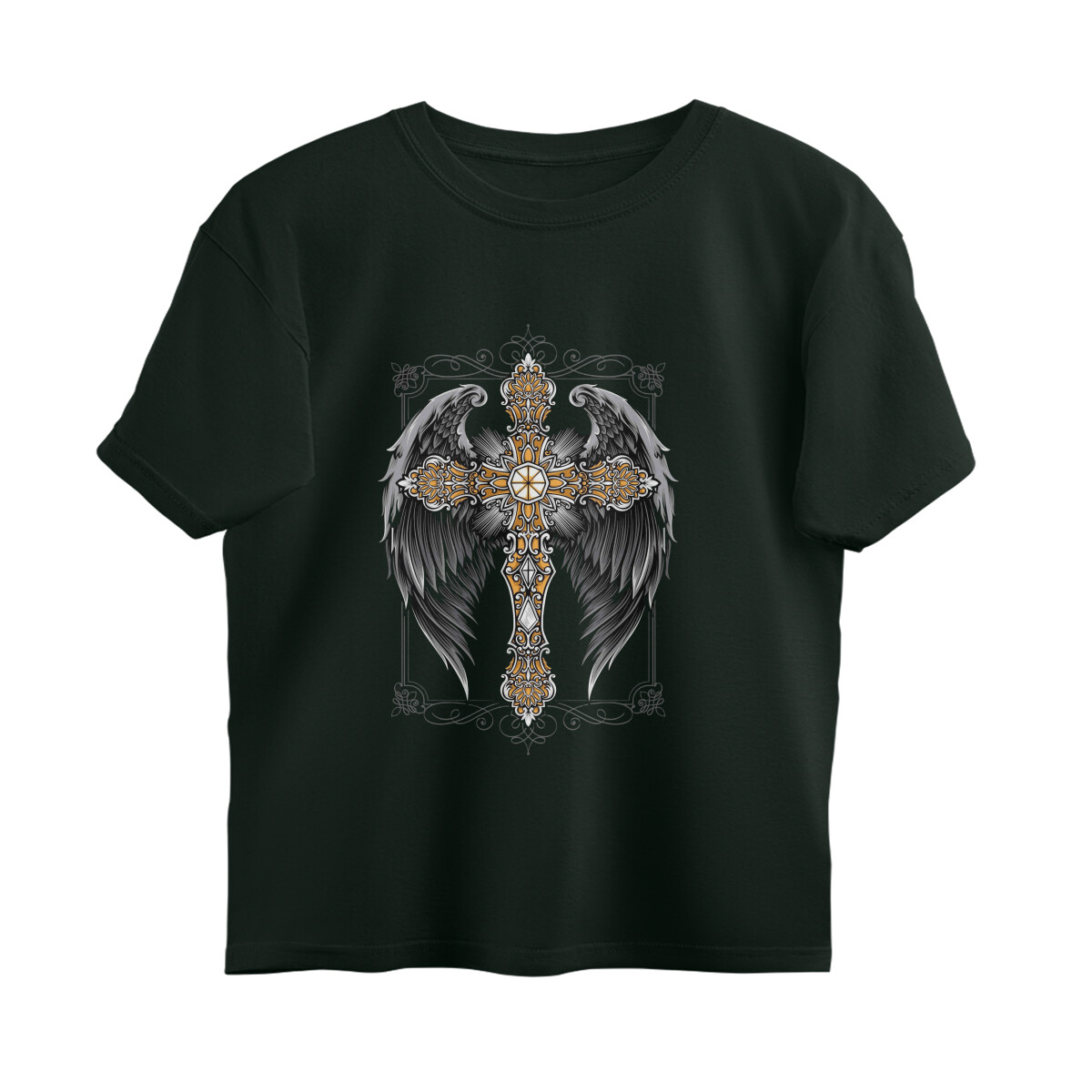 front-68df71ad6fcc3-Bottle_Green_XS_Oversized_T-shirt.jpg eternal cross printed oversized t shirt