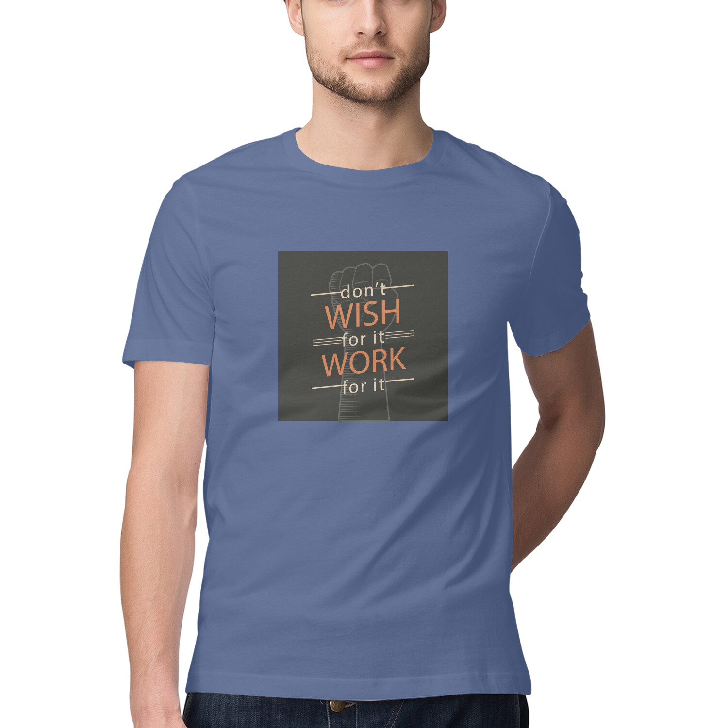 front-68df727c9d1f9-Smoke_Blue_S_Men_Round.jpg quote printed half slevee t shirt